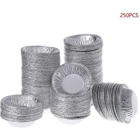 250 Stück Einweg-Backformen aus Aluminiumfolie für Eierkuchen und Cupcakes