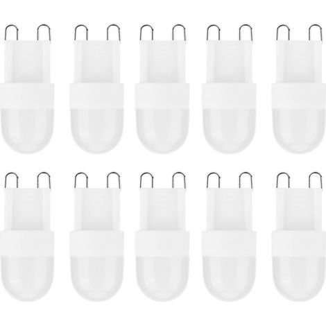 10er-Pack LED-G9-Glühbirnen, 1,5 W, mit zwei Stiften, für Zuhause, Schlafzimmer, Büro, Kronleuchter, Deckenleuchten und Wandleuchten (220 V). (1/5)
