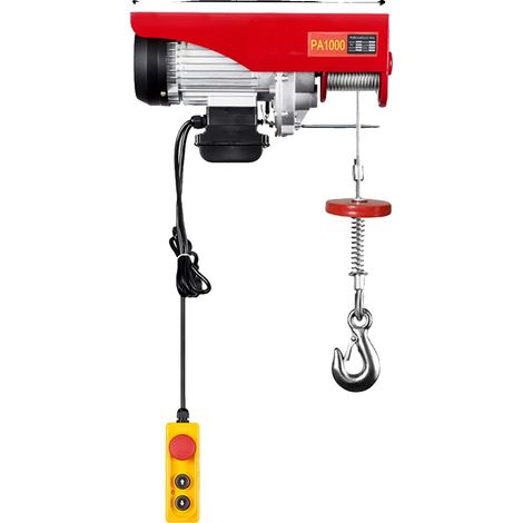 Treuil Électrique, Capacité de 500kg, Fonction de Frein Automatique, Rouge (1/2)