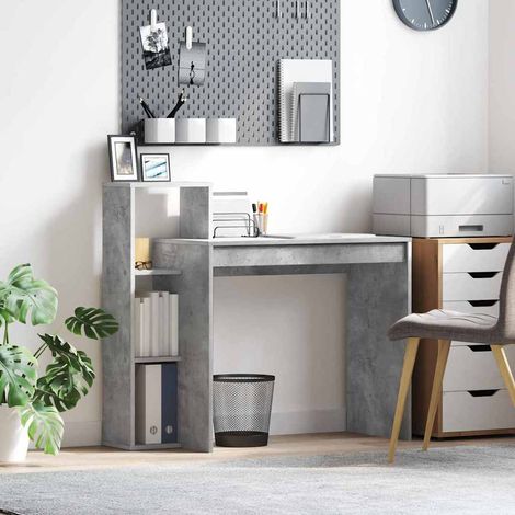 vidaXL Scrivania Grigio cemento 100 x 40 x 90 cm Legno
