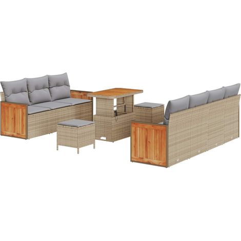 Maison Exclusive - Conjunto de sofás de jardín 10 uds. 9-Número d (1/5)