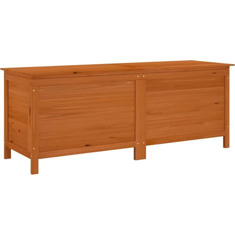 Arcón de jardín madera maciza abeto marrón 150x50x56,5 cm vidaXL