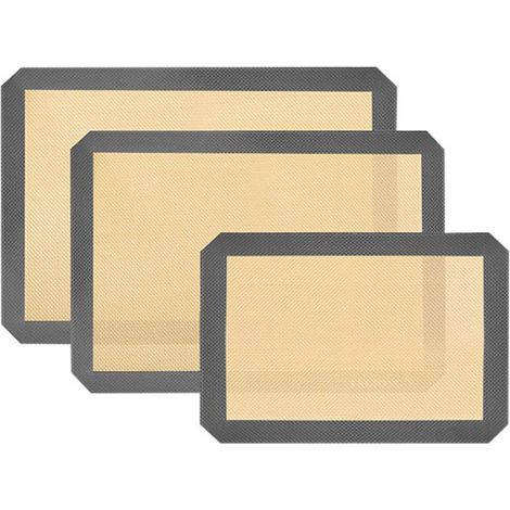 Tapis de Cuisson en Silicone 3 Pièces - Set de Plaques de Cuisson Réutilisables pour Four et Micro-ondes (1/5)