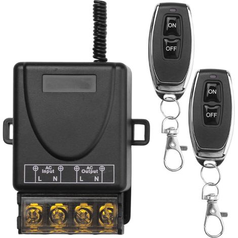 433MHz Interrupteur Sans Fil Télécommande AC 240V/230V/220V, Relais Puissance 30A, Kit Récepteur et Émetteur pour Pompe à Eau, Éclairage, Moteur, Électroménagers, Appareils Électriques (1/5)