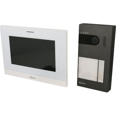 Kit visiophone filaire GOLMAR Soul 7'' Light – Moniteur tactile 4'' – Vision nocturne – Fonction espion – Installation facile