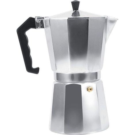 Cafetière italienne Moka en aluminium 450ml – 6 tasses – Résistante aux hautes températures – Compatible cuisinières gaz et électriques (1/5)