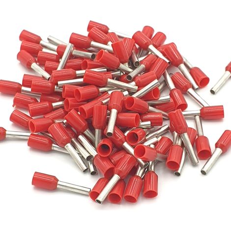 100 Stück 1 mm² isolierte rote Einzelkabelschuhe (1/2)