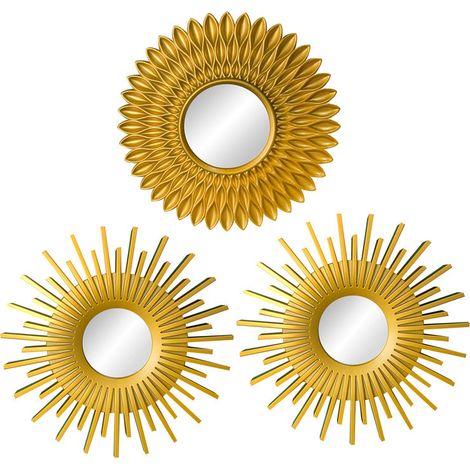 Jiajia AI, Miroir Murale Miroir Rond pour Decoration Murale dans, 3 Pièces pour jardin, terrasse et extérieur (1/4)