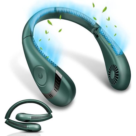 Nouveau ventilateur de cou pliant ventilateur personnel portable 5000mah 3 vitesses réglables 360° refroidissement super silencieux temps (1/5)