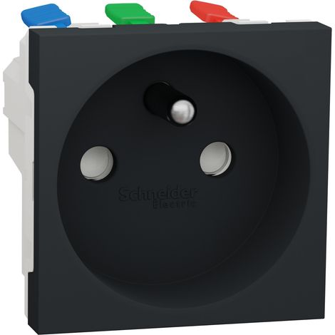 prise de courant - 2p+t - bornes auto - anthracite - schneider electric nu305954