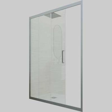 "PORTA A 1 ANTA FISSA E 1 ANTA SCORREVOLE ""ZETA"" SILVER - 90-100 cm Ap.42"