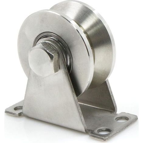 Edelstahl-Umlenkrolle, V-Nut-Rollen – Hochleistungs-Seilrolle aus verdicktem Edelstahl mit geringer Geräuschentwicklung (1/4)