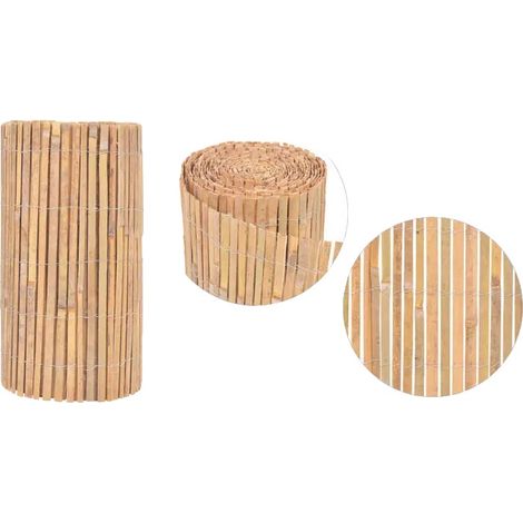 Clôture en Bambou, Écran de Vie Privée Naturel, Clôture Décorative d'Extérieur, Brun (1/2)