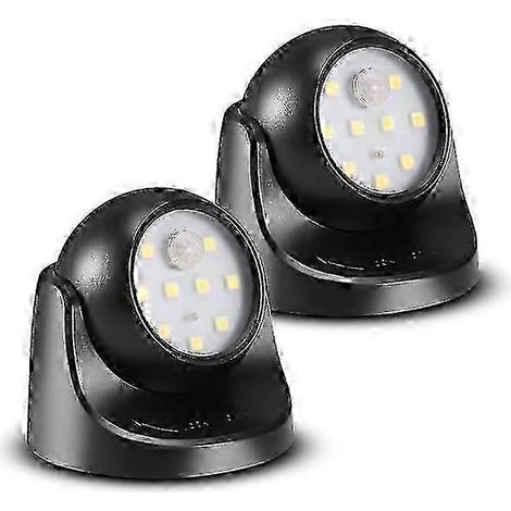 Applique murale LED sans fil étanche 6000K, alimentée par batterie, avec détecteur de mouvement - allumage/extinction automatique (lot de 2), blanc froid (1/5)