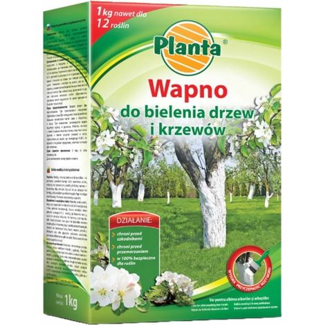 Chaux pour blanchir les arbres – Protège contre le gel – Désacidifie le sol – 1 kg – Conforme aux normes CE