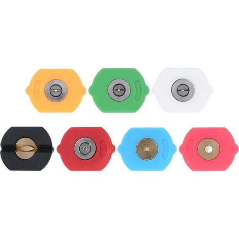 Lot de 7 embouts de buse de pulvérisation haute pression Willstar 1/4 pouce à angles multiples (0, 15, 25, 40, 65 degrés, savon, rinçage) (1/5)