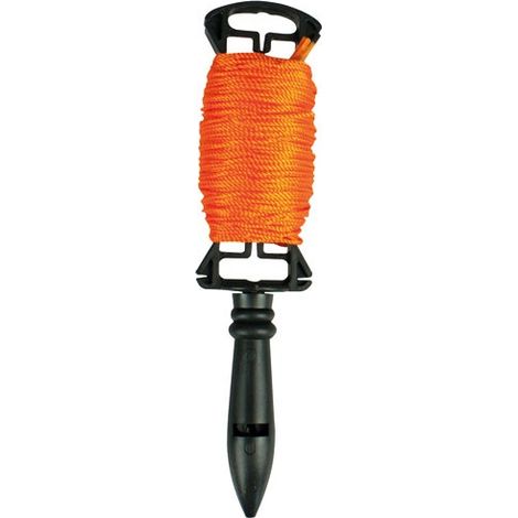 Fischer Darex – Cordeau de jardin 50 mètres – Enrouleur intégré – Pour traçage précis – Résistant aux intempéries – Diamètre 1,5 mm (1/4)