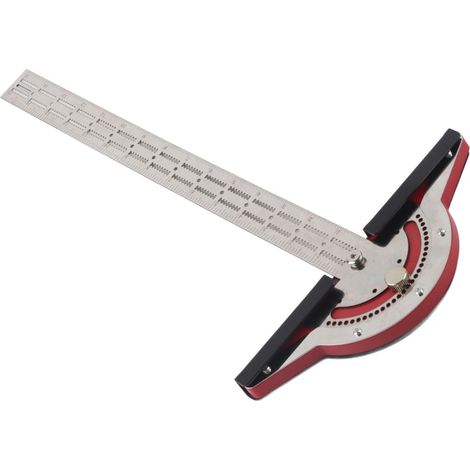 Règle de bord, rapporteur, équerre en T en alliage d'aluminium, règle de bord pour menuisiers, étudiants, architectes et designers, 38 cm (15 pouces). (1/5)