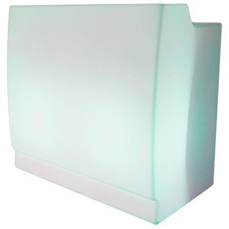 SICILIA Barra de doble altura de 120 cm de longitud con luz y carga solar o a pilas, muy resistente para uso en exteriores. Fabricada en polietileno (1/3)