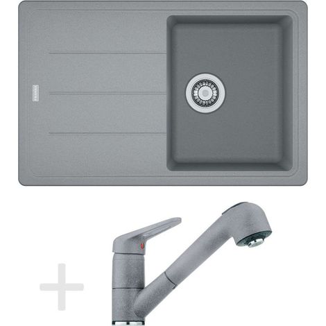 Franke Sets - Küchenset G57, Fragranit Spülbecken BFG 611-78, steingrau + Küchenarmatur FC 9547, steingrau 114.0323.918