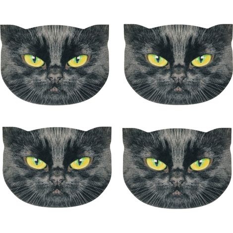 Set di tovagliette 4D con gatti - Nero
