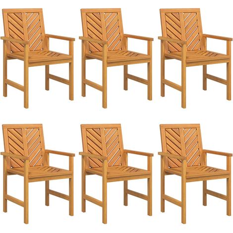 Chaise de salle à manger 6 lot de 2  Chaises d'extérieur Naturel 62,5 x 59 x 89 cm (1/5)
