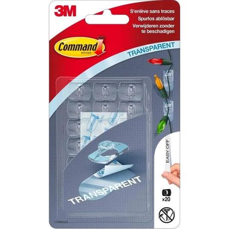 Ganci adesivi trasparenti Command™ confezione da 4