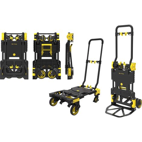 CARRELLO PORTATUTTO PORTAPACCHI PIATTAFORMA MULTIFUNZIONE 2 IN 1 FOLD MAX 137KG HYTAMA + CESTA
