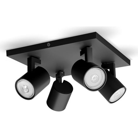 4-flammiger philips runner metallstrahler gu10 ip20 schwarz - 43535300 (1/4)