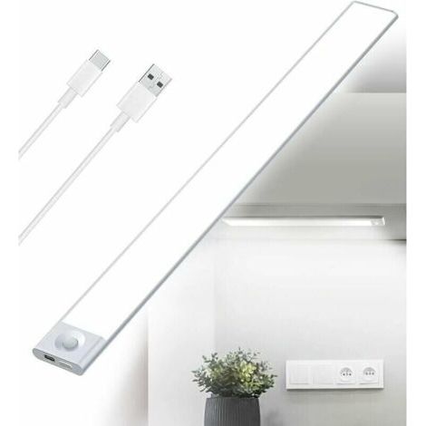 Réglette LED de Cuisine Sous Meuble Rechargeable par USB avec Détecteur de Mouvement - Éclairage Dimmable, Utilisée pour Escalier Intérieur. (1/4)