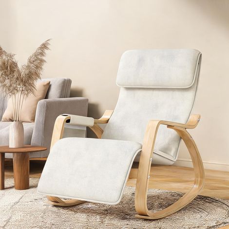 Fauteuil crème en lin 67 x 110 x 91 cm (1/5)