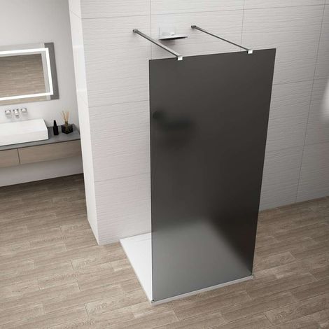 Polysan Esca - Walk-In-Duschwand 100x210 cm, Antidrop, mattes Rauchglas/Chrom ES1410-05 (1/4)