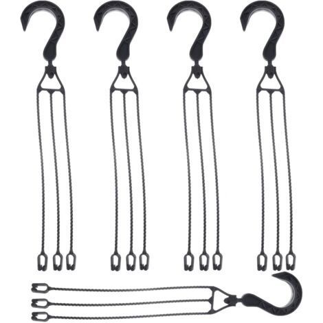 5 paquets Chaîne de suspension en plastique pour Pots de fleurs, crochet de panier suspendu rotatif à 360 °, support de Pot de fleur (noir) (1/5)