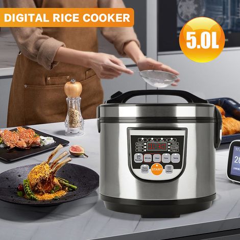 Cuiseur à riz 5L, Multicuiseur 700 W, Cuiseur à riz intelligent multifonctionnel, 8 fonctions préréglées, Cuire le riz, Mijoter la soupe (1/5)