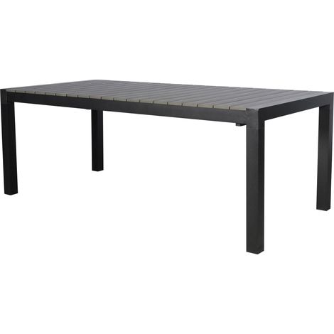 Ferl Gartentisch, inkl. 1 Zusatzplatte 205/275 cm schwarz/ grau.