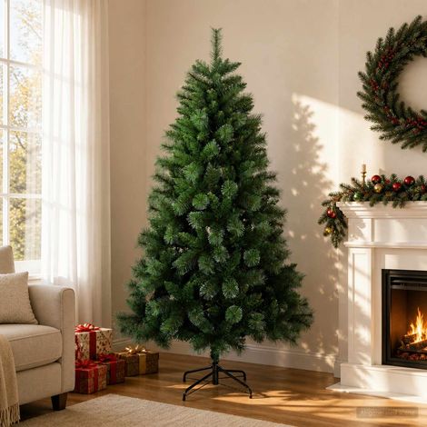 vidaXL Albero di Natale artificiale 120 cm PVC e Metallo Verde (1/5)