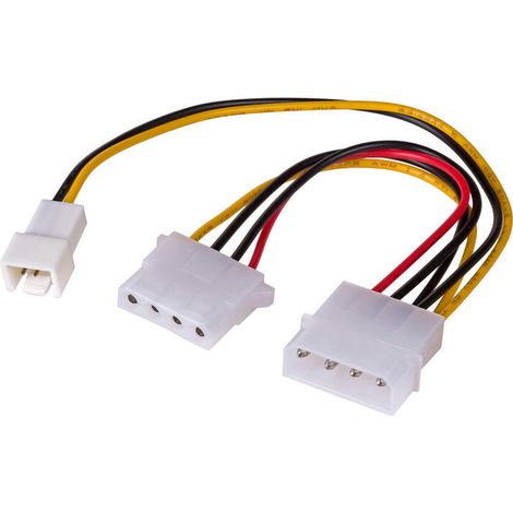 Molex - Cable de 3 pines / Divisor de alimentación Molex Akyga AK-CA-35 para ventilador de 15 cm