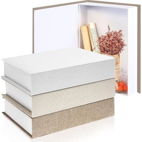 Boîtes Livre Décoratives Lin, 22 x 15 x 4,5 cm (1/5)