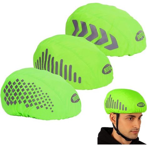 Juego de 3 fundas impermeables para casco de bicicleta, reflectantes, transpirables y resistentes al viento para ciclismo y viajes. (1/5)