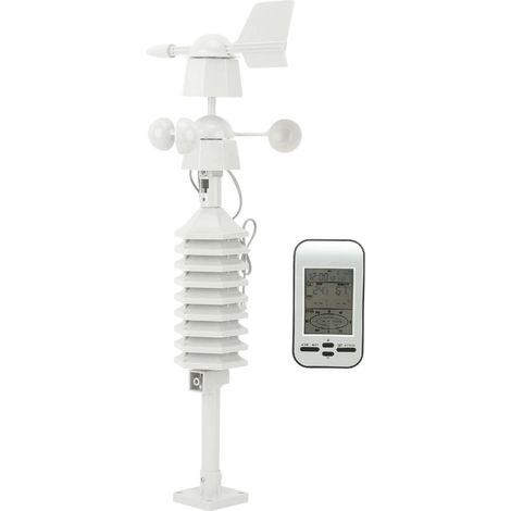 Kleines Heimwetterstations-Set mit Wettervorhersage (Temperatur, Luftfeuchtigkeit, Windgeschwindigkeit, Windrichtung) – 100 m (1/5)