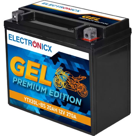 Electronicx YTX20L-BS GEL Motorradbatterie 12V 20Ah – Hochleistungsbatterie für Motorrad & Roller - Premium Batterie 12V Wartungsfrei - Versand DE