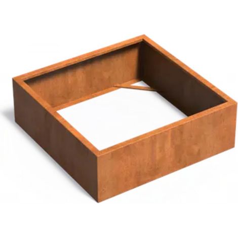 Adezz Pflanzgefäß Carrez ohne Boden aus Corten-Stahl Pflanzkübel Größe 120x120x40 cm (1/5)