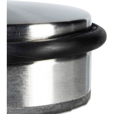 Butoir De Porte - Métal Chromé - Diamètre 10 Cm Hauteur 4,5 Cm - Poids 1,2 Kg - Pour Portes Intérieures - Unité (1/5)