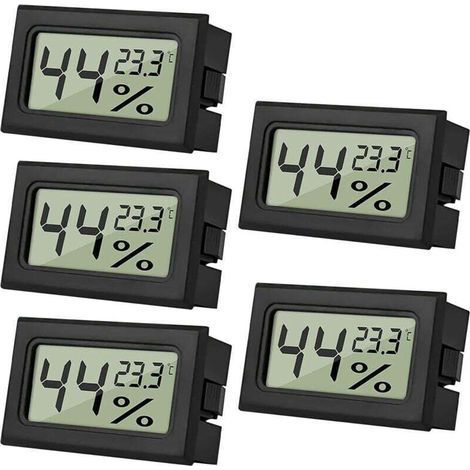 5pcs Mini LCD Digital Indoor Reptile Thermometer Hygrometer for Office Kitchen Incubator Greenhouse XXW (1/4)