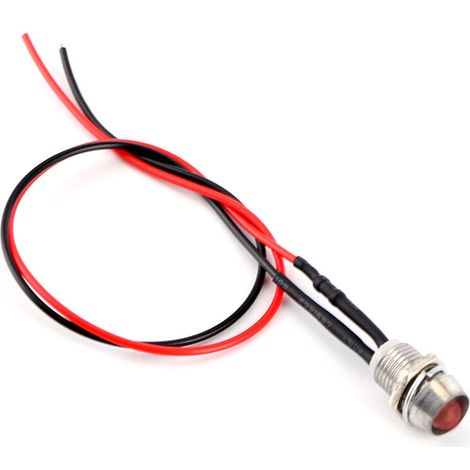 Jeffergarden 4 Pcs 12v 8mm LED Panneau Pilote Dash Avertissement Voyant Lampe De Voiture Van Rouge (1/5)