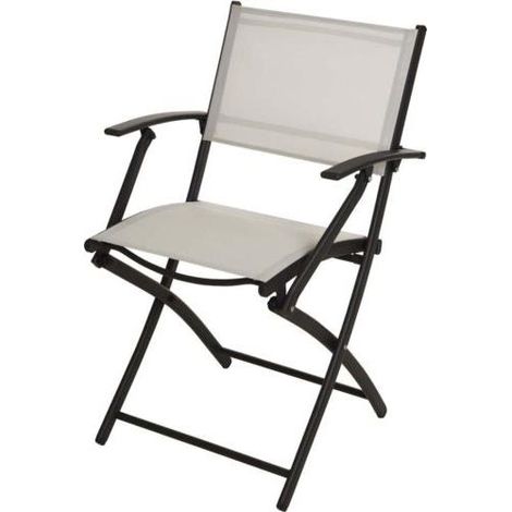 Silla plegable acero y textilene blanco X60000180
