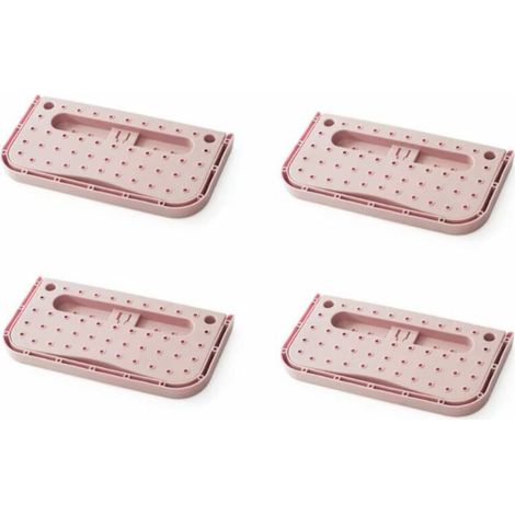 Étagère à chaussures de salle de bain, étagère à pantoufles pliante, toilette à perforation gratuite, étagère murale de toilette, étagère à chaussures, étagère à chaussures (rose 4) (1/5)