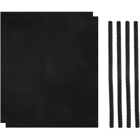 4 protections de grille de four en silicone noir + 2 tapis de protection antiadhésifs pour four afin de garder votre four propre et le protéger (1/5)