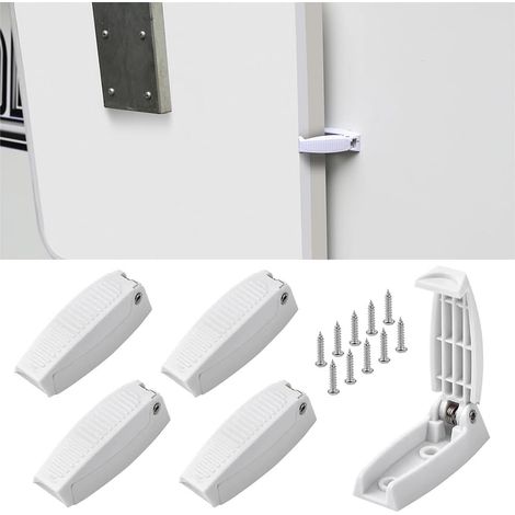 5 Pièces Loquet De Porte De Bagage en Plastique, Accessoires Loquet Externe pour Porte Bagage Camping-Car Traile, Loquet Porte Bagage Caravane (1/5)