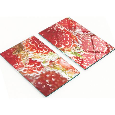 Tableros de vidrio elegantes y duraderos con estampado de burbujas de fresa, 2x30x52 cm.